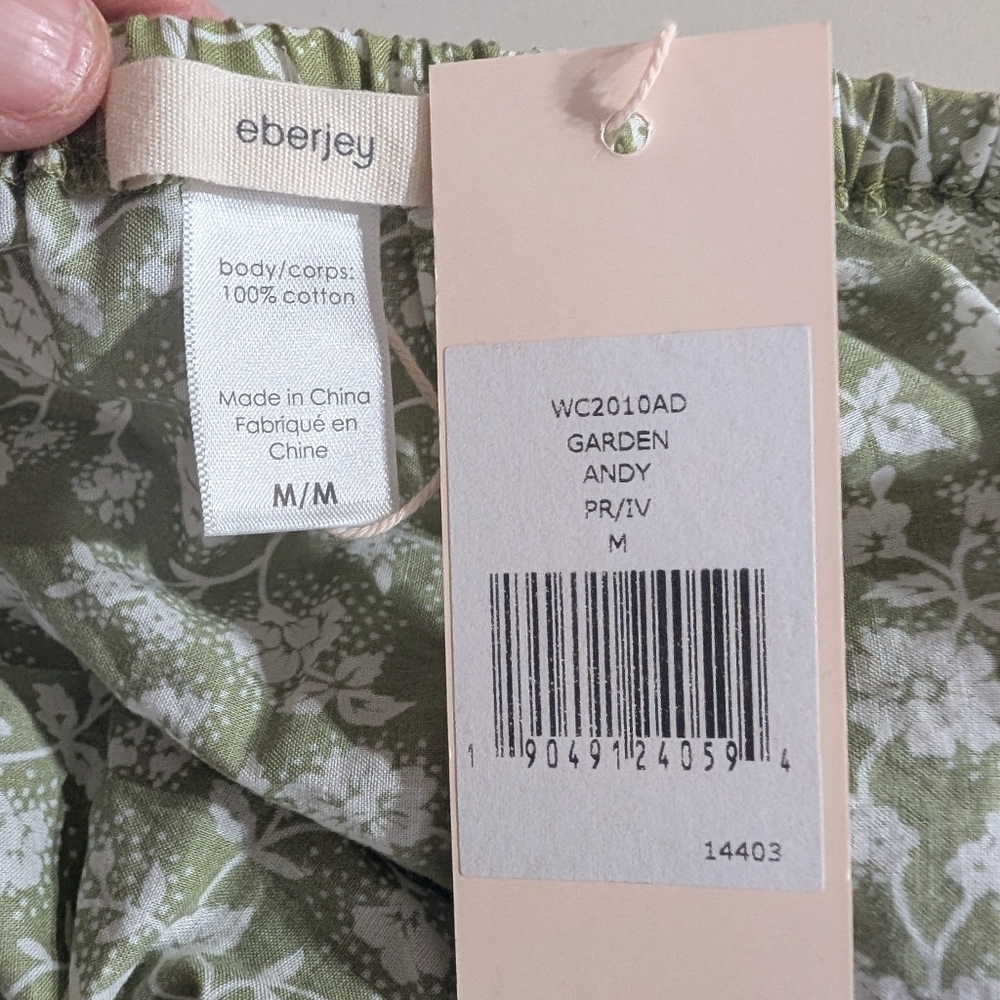 Eberjey Garden Andy Off-Shoulder Crop Top NWT Size Medium - Picture 9 of 9